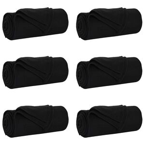 vidaXL Couvertures &agrave; jeter 6 pc Noir 240 x 220 cm 4.28 kg Polaire