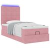 vidaXL Cadre de lit ottoman avec matelas rose 100x200 cm velours
