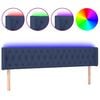 vidaXL T&ecirc;te de lit &agrave; LED Bleu 203x16x78/88 cm Tissu