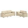 vidaXL Canap&eacute; 2 pc Cr&egrave;me tissu