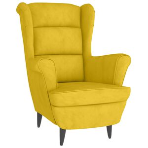 vidaXL Fauteuil jaune moutarde velours
