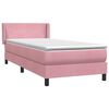 vidaXL Sommier &agrave; lattes de lit avec matelas rose 100x220 cm velours