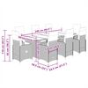 vidaXL Ensemble de bistro de jardin 9 pcs coussins gris poly rotin
