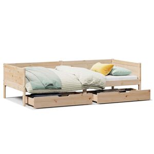 vidaXL Lit de jour avec tiroirs sans matelas 80x200 cm bois massif