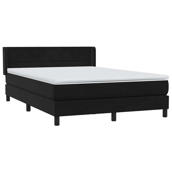 vidaXL Sommier &agrave; lattes de lit avec matelas noir 160x220 cm velours
