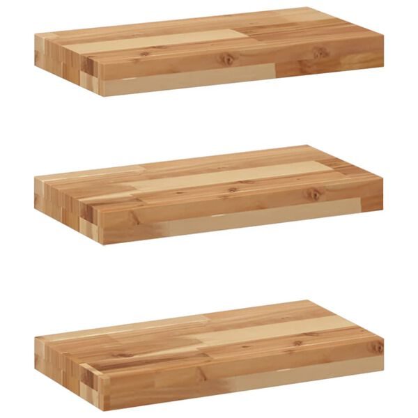 vidaXL &Eacute;tag&egrave;res flottantes 3 pcs 60x20x4 cm acacia massif &agrave; l'huile