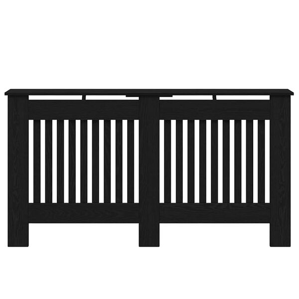 vidaXL Cache-Radiateur Ch&ecirc;ne noir 152 x 19 x 81,5 cm Bois d'ing&eacute;nierie