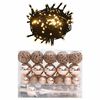 vidaXL Set de boules de No&euml;l avec pic et 150 LED 60 pcs Dor&eacute; rose
