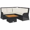 vidaXL Salon de jardin 4 pcs avec coussins Noir R&eacute;sine tress&eacute;e