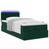vidaXL Lit ottoman avec matelas et LED Vert fonc&eacute; 80x200cm velours