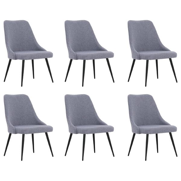 vidaXL Chaises &agrave; manger lot de 6 gris clair tissu