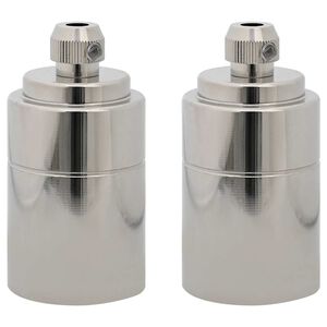 vidaXL Douilles de lampe 2 pcs nickel satin&eacute; E27