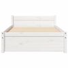 vidaXL Cadre de lit sans matelas blanc bois massif 75x190 cm