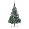 vidaXL Sapin de No&euml;l artificiel pr&eacute;-&eacute;clair&eacute; Vert 180 cm PVC