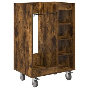 vidaXL Armoire de Golf avec roue Uni Ch&ecirc;ne fum&eacute; 65 x 45 x 98 cm