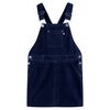 Robe salopette pour enfants velours c&ocirc;tel&eacute; bleu marine 128