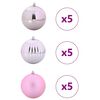 vidaXL Ensemble de Boules de No&euml;l XL 15 pcs Rose Plastique