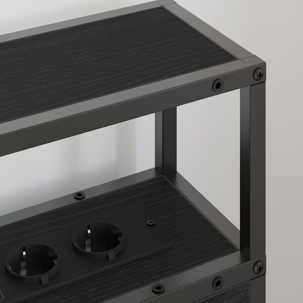 vidaXL T&ecirc;te de lit de rangement Ch&ecirc;ne noir 90 cm Bois d'ing&eacute;nierie