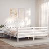 vidaXL Cadre de lit sans matelas blanc bois massif