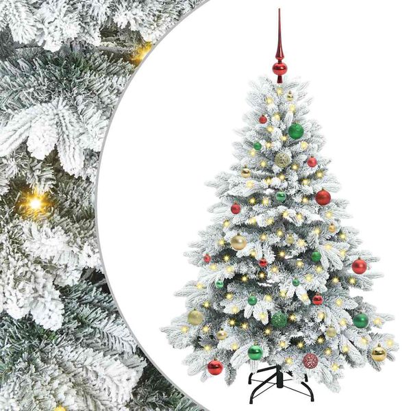 vidaXL Sapin de No&euml;l artificiel avec 150 LED Blanc 150 cm PE et PVC