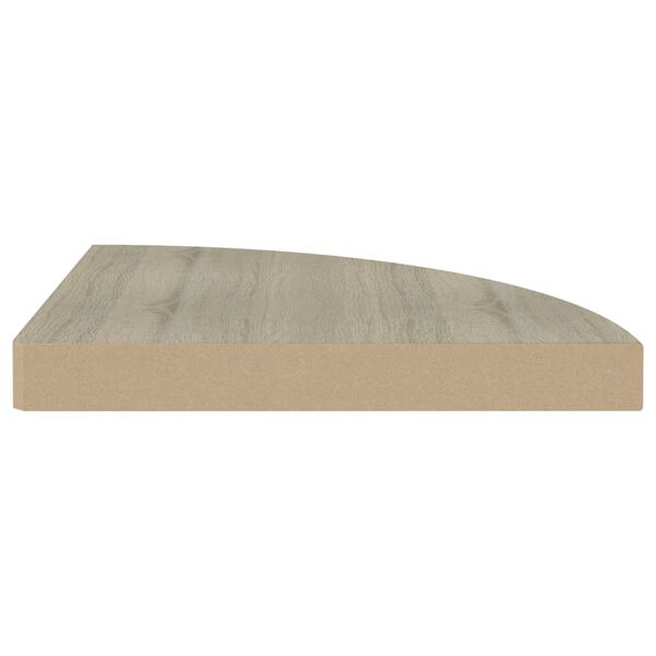 vidaXL &Eacute;tag&egrave;re d'angle flottante ch&ecirc;ne 35x35x3,8 cm MDF
