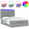 VidaXL Cadre de lit ottoman et matelas gris clair 140x200 cm tissu