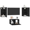 vidaXL Ensemble meuble TV 3 pcs Ch&ecirc;ne noir Bois d'ing&eacute;nierie