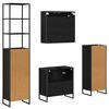 vidaXL Ensemble de mobilier de salle de bain avec tiroir Ch&ecirc;ne noir