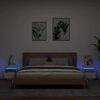 vidaXL Armoires de chevet avec lumi&egrave;res LED 2 pcs blanc 40x39x48,5 cm