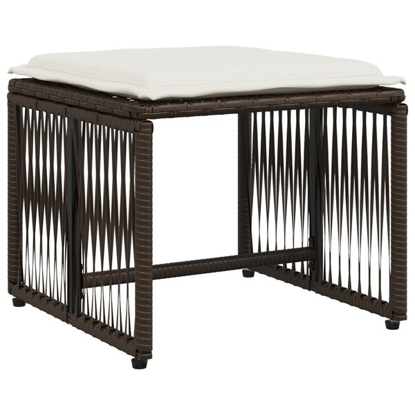 vidaXL Ensemble à manger de jardin et coussins 7 pcs marron rotin