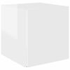 vidaXL Table d'appoint Blanc brillant 33x33x34,5 cm Agglom&eacute;r&eacute;