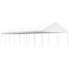 vidaXL Belv&eacute;d&egrave;re avec toit blanc 15,61x4,08x3,22 m poly&eacute;thyl&egrave;ne