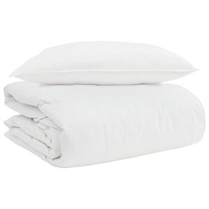 vidaXL Duvet 2-en-1 avec oreiller 2 pcs Blanc Plume de canard