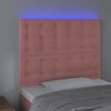 vidaXL T&ecirc;te de lit &agrave; LED Rose 80x5x118/128 cm Velours