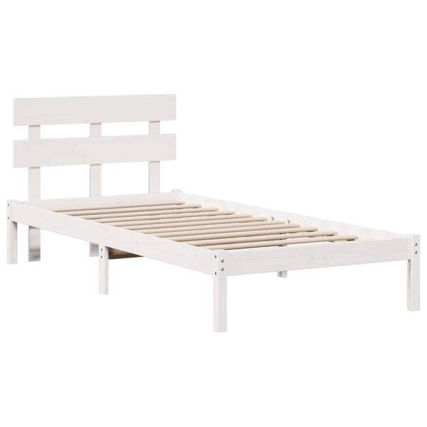 vidaXL Cadre de lit Blanc 100 x 200 cm Bois de pin massif