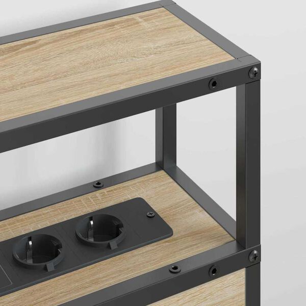 vidaXL T&ecirc;te de lit de rangement Ch&ecirc;ne sonoma 135 cm Bois d'ing&eacute;nierie