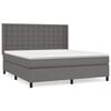 vidaXL Sommier &agrave; lattes de lit avec matelas Gris 160x200 cm Similicuir