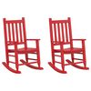 vidaXL Chaises &agrave; bascule enfants lot de 2 rouge bois peuplier massif
