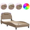 vidaXL Cadre de lit Viana avec LED sans matelas cappuccino 90x200 cm