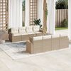 vidaXL Salon de jardin avec coussins 9 pcs beige r&eacute;sine tress&eacute;e