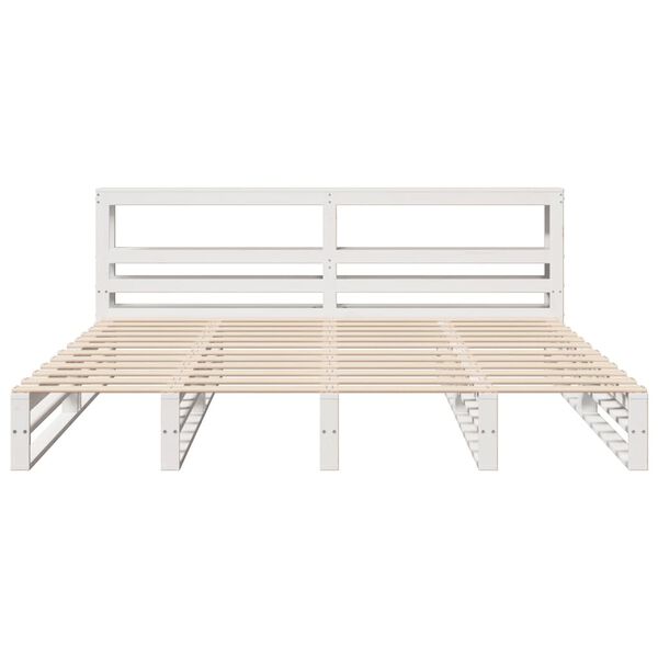 vidaXL Cadre de lit sans matelas blanc 180x200 cm bois massif de pin