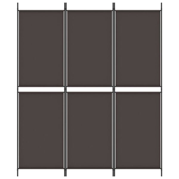 vidaXL Cloison de séparation 3 panneaux Marron 150x180 cm Tissu