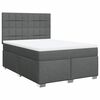 vidaXL Sommier &agrave; lattes de lit avec matelas Gris fonc&eacute; 140x200cm Tissu