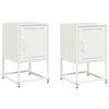 vidaXL Tables de chevet 2 pcs blanc 36x39x60,5 cm acier