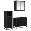 vidaXL Ensemble de mobilier de salle de bain 3 pcs Ch&ecirc;ne noir