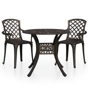 vidaXL Ensemble de bistro 3 pcs Aluminium coul&eacute; Bronze