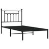 vidaXL Cadre de lit métal sans matelas avec tête de lit noir 90x200 cm