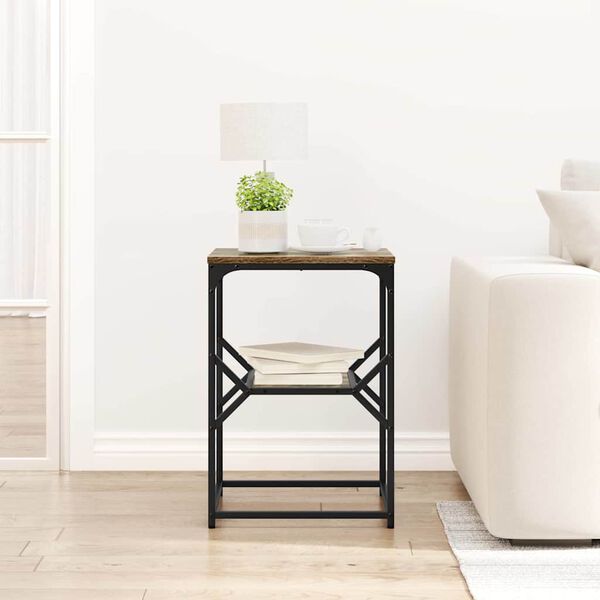 vidaXL Table d'appoint Ch&ecirc;ne fum&eacute; 41 x 40 x 60 cm