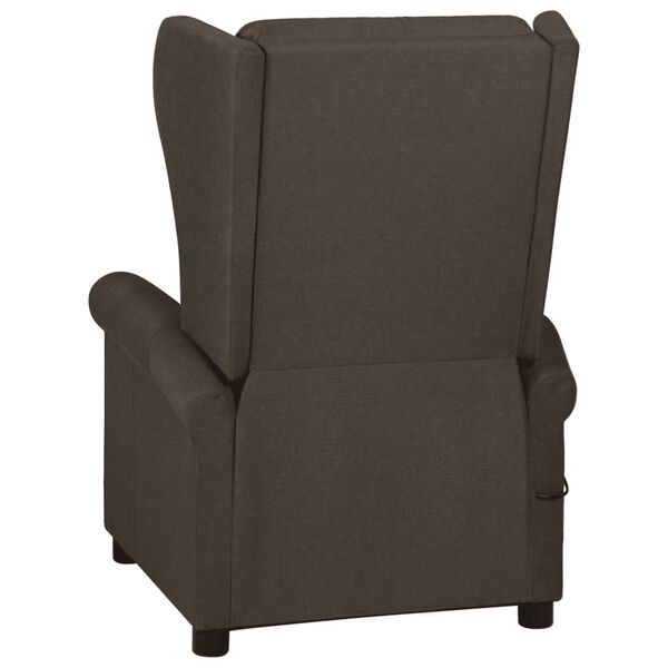 vidaXL Fauteuil inclinable Marron fonc&eacute; Tissu