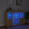 vidaXL Buffets avec lumi&egrave;res LED 3 pcs ch&ecirc;ne sonoma bois d'ing&eacute;nierie